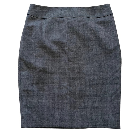 Ann Taylor Black Glen Plaid Wool-Blend Pencil Skirt 2P - Picture 1 of 8